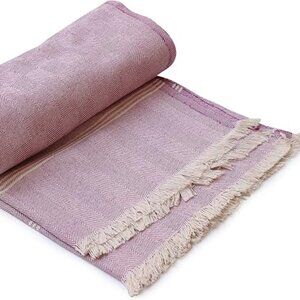 Like New pair - 100% Cotton Woven Throws - purple